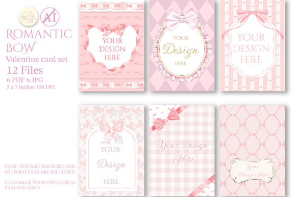 Download Romantic Bow Valentine Card Template - Premium Resources