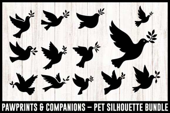 Download Peace Doves Silhouette Vector Bundle - Premium Resources