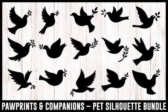 Download Peace Doves Silhouette Vector Bundle - Premium Bundle