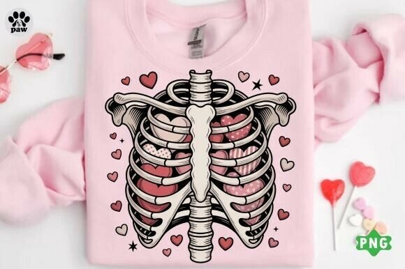 Download Ribcage Skull Png, Funny Valentines Png - Valentines png Collection